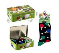 DRW Calcetines Pin pon Negros en Caja de Metal Talla Unica