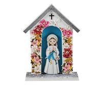 DRW Capilla Virgen de Fatima Infantil patrona Portugal, familias, Paz Mundial MDF 11x6x15.5 cm