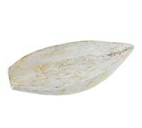 DRW Centro de Mesa Alargado Ovalado de Resina en Blanco y Dorado 4.5x25.5x13 cm