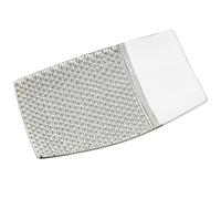 DRW Centro Rectangular de Ceramica Blanco y Plateado relieves Brillantes 40x25x5 cm