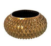 DRW Centro Redondo de Ceramica en Dorado Cuero 23x44x44 cm