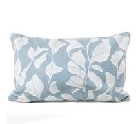 DRW Cojin Rectangular de Poliester y algodón Decorado con Relleno en Azul y Blanco 12x50x30 cm