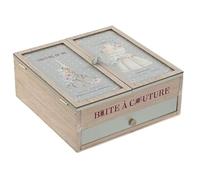 DRW Costurero de Madera con Varios Compartimentos 24x24x10 cm