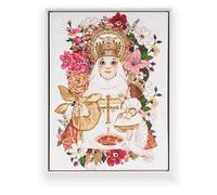 DRW Cuadro de la Virgen de Covadonga infantil con marco 42x32x2 cm