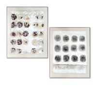 DRW Cuadro Lienzo Abstracto con Marco de Madera Natural en Natural, Blanco, Negro y Marron 102x82x4.5 cm