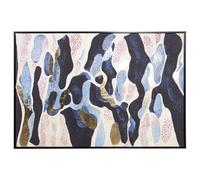 DRW Cuadro Lienzo Abstracto con Marco de Madera Negra de Varios Tonos 122.6x82.6x4.3 cm