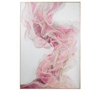 DRW Cuadro Lienzo Abstracto en Rosa y Blanco 110x160x4.4 cm