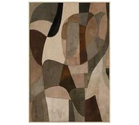 DRW Cuadro Lienzo con Marco de Madera Abstracto en Blanco, Gris y Marron 80x120x3,5cm120x80x3.5 cm