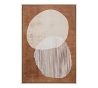 DRW Cuadro lienzo con marco de madera natural en marrones y blanco 60x4.3x92.6 cm