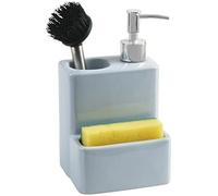 DRW Dosificador estropajero de cerámica en Celeste 11x9x18cm