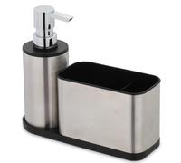 DRW Dosificados estropajero de Acero en Mate y Negro 20x7x18cm