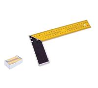 DRW Escuadra Carpintero Amarilla Metal 12 Unidades 25 cm