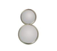 DRW Espejo Conjunto de Pared de Metal Plateado 26x2x45cm, INT. 1x22cm y 1x16,5cm