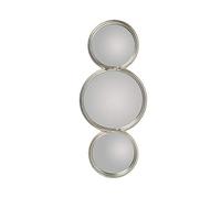 DRW Espejo Conjunto de Pared de Metal Plateado 26x2x64cm, INT. 2X16,5cm y 1x23cm