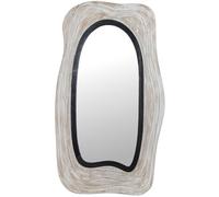 DRW Espejo de Pared con Forma de Madera Blanco Viejo y Negro 56x3,5x99 cm