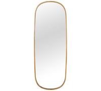 DRW Espejo de Pared Ovalado con Base de Madera en Dorado 60x160x4 cm