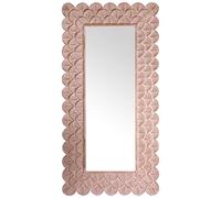 DRW Espejo de Pared Rectangular de Madera con relieves en Natural 90x180x7cm
