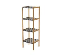 DRW Estanteria de Suelo con 4 baldas de Madera MDF en Natural y Gris