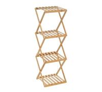 DRW Estanteria de Suelo Plegable con 4 baldas de Madera en Natural