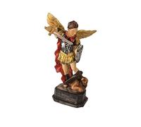 DRW Figura Arcangel San Miguel Protector de la Iglesia y los peligros fisicos de Resina Pintado a Mano 7x4x11 cm