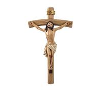 DRW Figura Cristo Vivo en la Cruz de Resina Pintada a Mano 15x8x30 cm