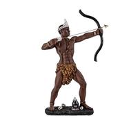 DRW Figura de Oshosi Guerrero orisha de Resina Pintado a Mano 15x6x32 cm