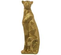DRW Figura de un Leopardo Sentado de Resina en Dorado 9x8x26cm