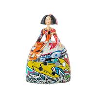 DRW Figura de una menina de Resina con un Grafiti en Multicolor 12x8x17cm