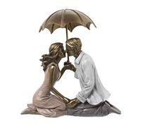 DRW Figura de una Pareja arrodillada con Paraguas 17x8x13cm