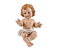 DRW Figura niño Jesus en pañal de Resina Pintado a Mano 20x10x30 cm