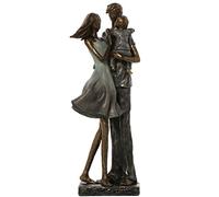 DRW Figura Pareja con niño Resina 12x10x32cm