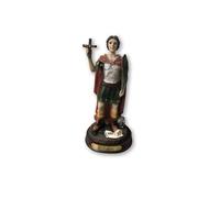 DRW Figura Religiosa de San Expedito con Cruz y Espada de Resina Pintado a Mano 5x5x15 cm