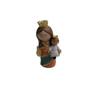 DRW Figura Religiosa Maria Auxiliadora Infantil de Resina Pintada a Mano 4x3x10 cm