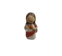 DRW Figura Sagrado Corazon de Jesus Infantil de Resina Pintado a Mano 10x3x4 cm