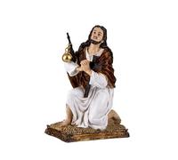 DRW Figura San Alejo arrodillado Patron de los mendigos y los humildes Resina Pintada a Mano 24 cm