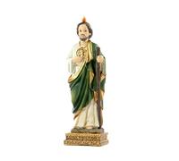DRW Figura San Judas peana Cuadrada Resina Pintado a Mano 13 cm