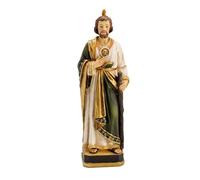 DRW Figura San Judas peana Cuadrada Resina Pintado a Mano 20 cm