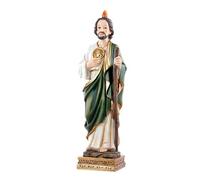 DRW Figura San Judas peana Cuadrada Resina Pintado a Mano 20 cm