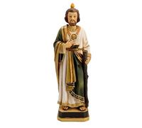 DRW Figura San Judas peana Cuadrada Resina Pintado a Mano 32 cm