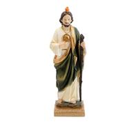 DRW Figura San Judas peana Cuadrada Resina Pintado a Mano 32 cm