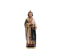 DRW Figura San Judas peana Cuadrada Resina Pintado a Mano 8 cm