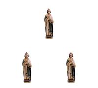 DRW Figura San Judas peana Cuadrada Resina Pintado a Mano 8 cm (Paquete de 3)
