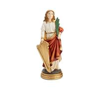 DRW Figura Santa Cecilia Resina Pintada a Mano 20 cm