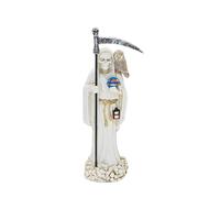 DRW Figura Santa Muerte Blanca de Resina Pintado a Mano con Caja de Regalo 20 cm