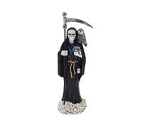 DRW Figura Santa Muerte Negra de Resina Pintado a Mano con Caja de Regalo 20 cm