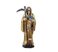 DRW Figura Santa Muerte Resina Pintada a Mano 15 cm (Dorado)