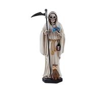 DRW Figura Santa Muerte Resina Pintada a Mano 20 cm (Blanco)