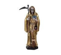 DRW Figura Santa Muerte Resina Pintada a Mano 20 cm (Dorado)