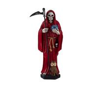 DRW Figura Santa Muerte Resina Pintada a Mano 20 cm (Rojo)