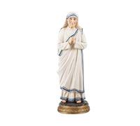 DRW Figura Santa Teresa de Calcuta Fundadora de Las Misioneras de la Caridad y Santa de los Pobres de Resina Pintada a Mano 10x10x30 cm